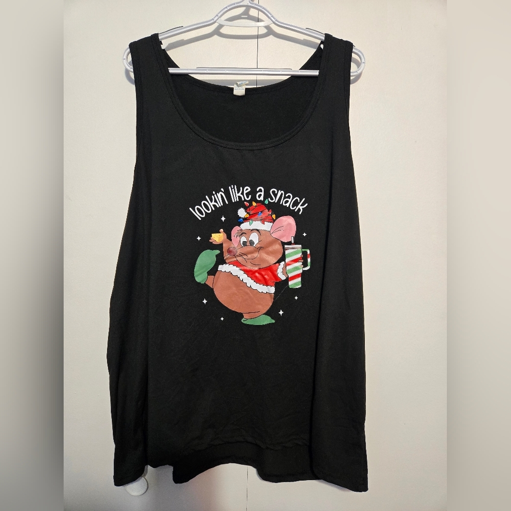 Black Christmas Graphic Tank Top